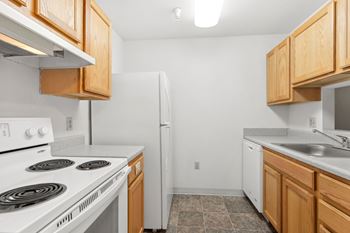 Fully equipped kitchen with energy-efficient appliances